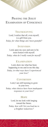 Examen Bookmark, courtesy of the New England Province of the Jesuits