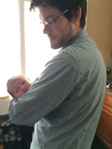 My daughter Hannah and I, walking in the kitchen.