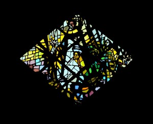 Image of St. Dominic with the star in his hand from the Queen of the Most Holy Rosary Chapel at the Sinsinawa Dominican Mound.  http://www.sinsinawa.org/qrcwindows/qrcwindows-west.html 