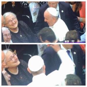 Pope Francis Greeting Sr. Noel (www.maryknoll.org)