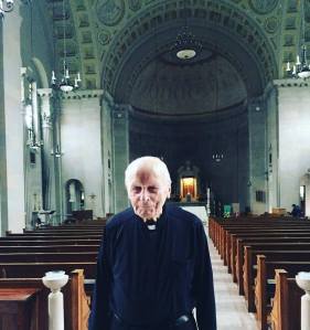 Francis Sullivan, SJ, in the chapel where he took final vows in 1955.